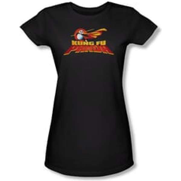 Kung Fu Panda Shirt Juniors Logo Black Tee T-Shirt