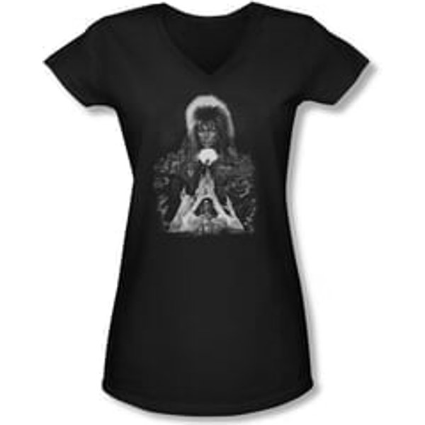 Labyrinth Shirt Juniors V Neck Castle Black Tee T-Shirt