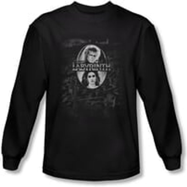Labyrinth Shirt Maze Long Sleeve Black Tee T-Shirt