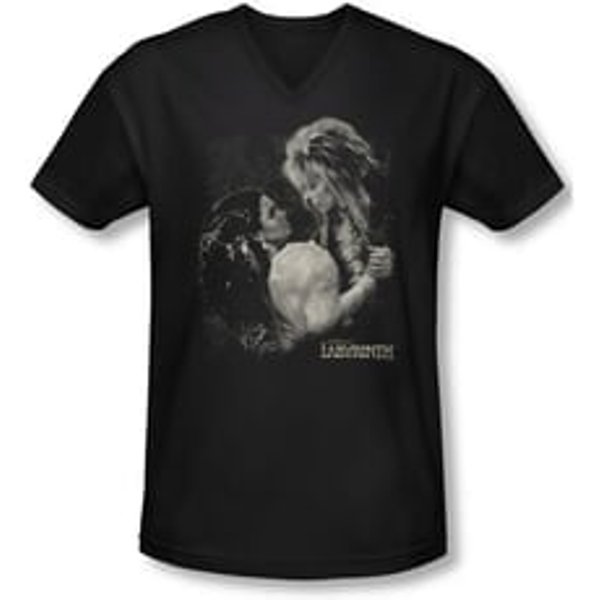 Labyrinth Shirt Slim Fit V Neck Dream Dance Black Tee T-Shirt