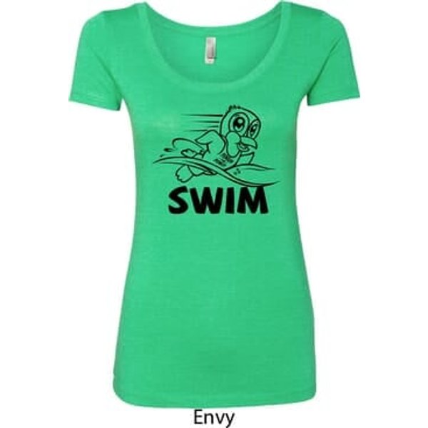 Ladies Black Penguin Power Swim Scoop Neck Shirt