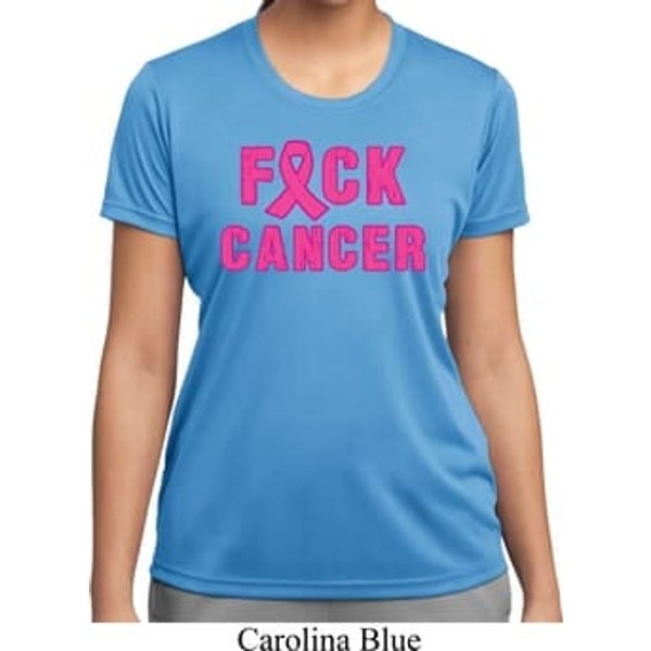 Ladies Breast Cancer Shirt F*CK Cancer Moisture Wicking Tee T-Shirt
