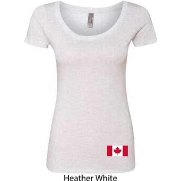 Ladies Canada Tee Canadian Flag Bottom Print Scoop Neck