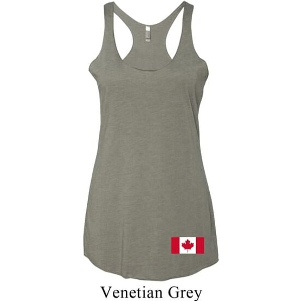 Ladies Canadian Flag Bottom Print Tri Blend Racerback