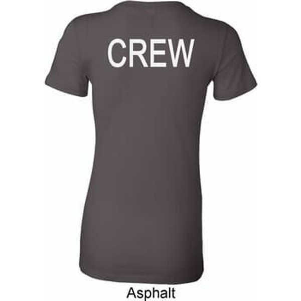 Ladies Crew Back Print Longer Length Shirt