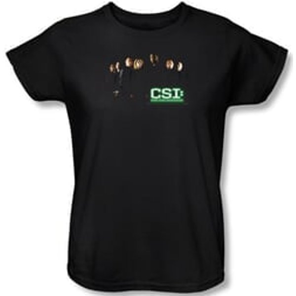 Ladies CSI: Crime Scene Investigation T-shirt - Shadow Cast Black Tee