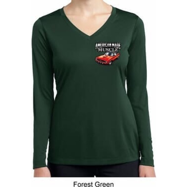 Ladies Dodge American Made Muscle Pocket Print Dry Wicking Long Sleeve