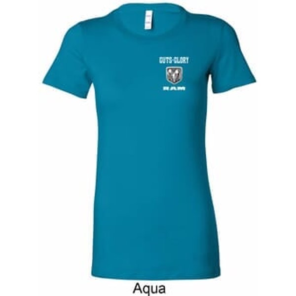 Ladies Dodge Guts and Glory Ram Logo Pocket Print Longer Length Shirt