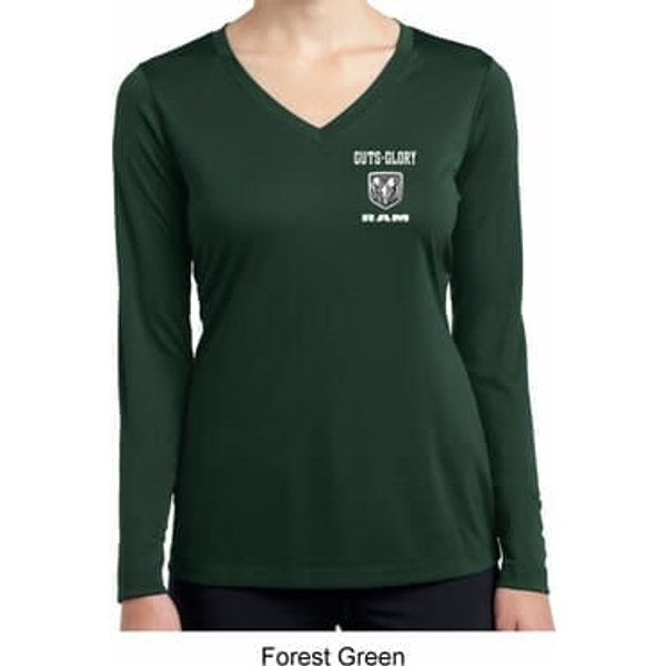 Ladies Dodge Guts and Glory Ram Pocket Print Dry Wicking Long Sleeve