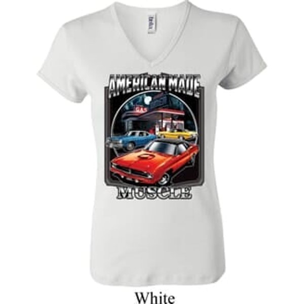 Ladies Dodge Shirt Chrysler American Made V-neck Tee T-Shirt