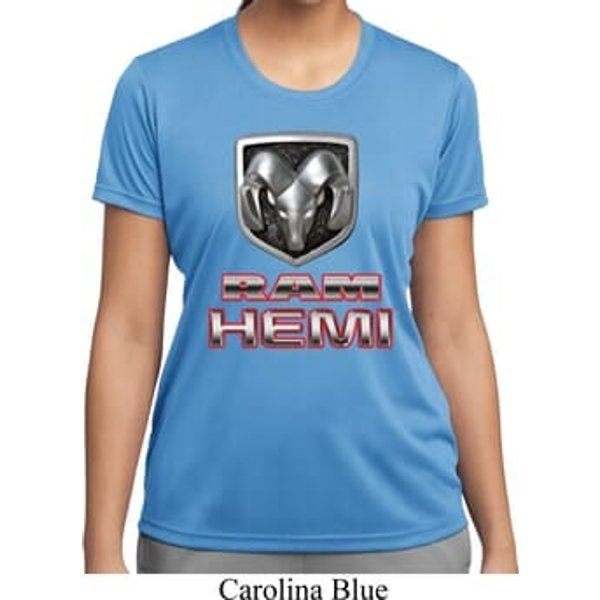 Ladies Dodge Shirt Ram Hemi Logo Moisture Wicking Tee T-Shirt