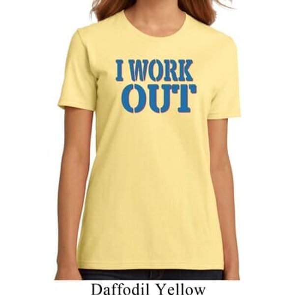 Ladies Fitness Shirt I Work Out Organic Tee T-Shirt