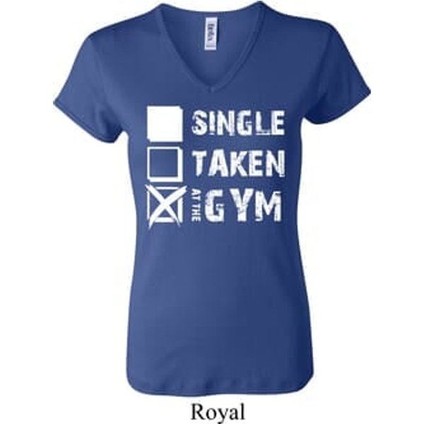 Ladies Fitness Shirt Single Taken At The Gym V-neck Tee T-Shirt