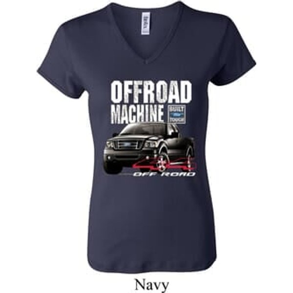 Ladies Ford Shirt F-150 4X4 Off Road Machine V-neck Shirt