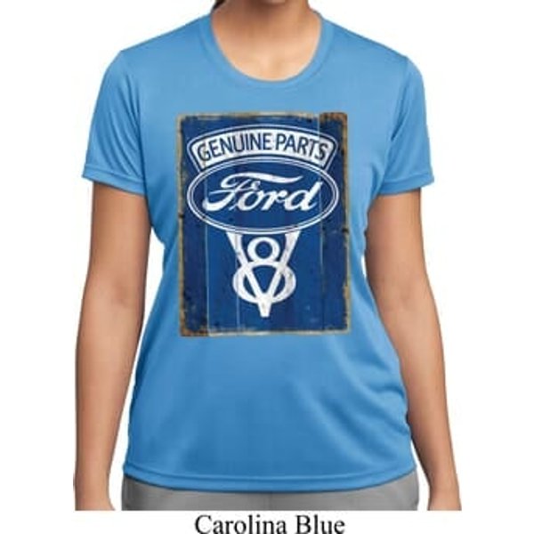Ladies Ford Shirt V8 Genuine Ford Parts Moisture Wicking Tee T-Shirt