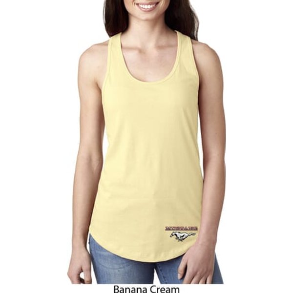 Ladies Ford Tank Top Mustang Bottom Print Ideal Racerback