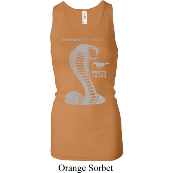 Ladies Ford Tanktop 50 Years Cobra Longer Length Racerback Tank Top