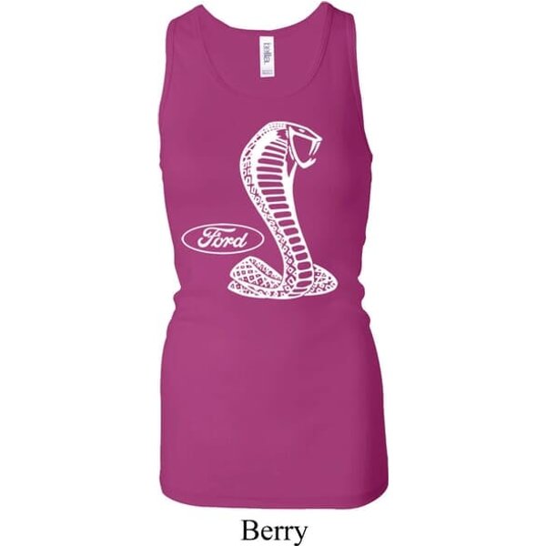 Ladies Ford Tanktop Mustang Cobra Longer Length Racerback Tank Top