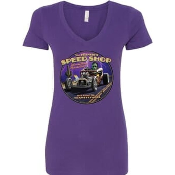 Ladies Frankenstein Tee Frankie's Speed Shop V-neck Shirt