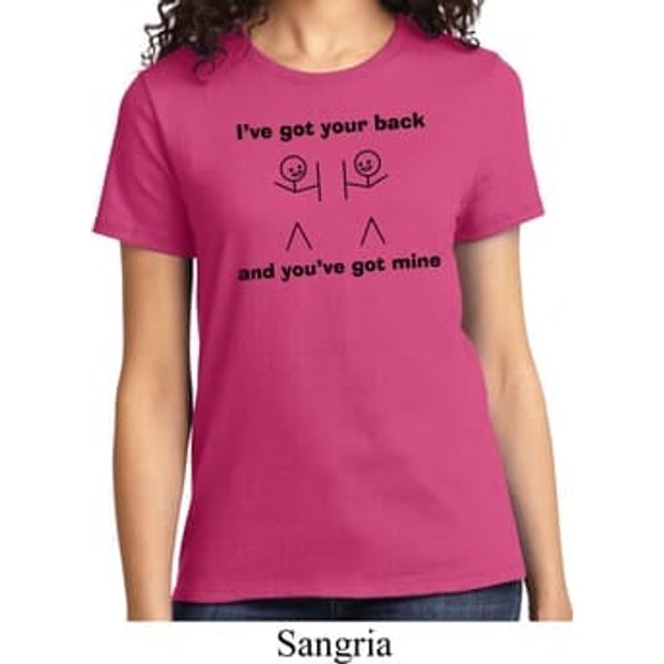 Ladies Funny Shirt I've Got Your Back Tee T-Shirt