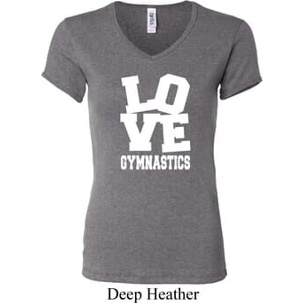 Ladies Gymnastics Shirt Love Gymnastics V-neck Tee T-Shirt