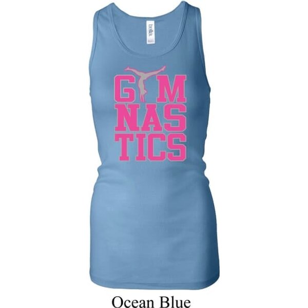 Ladies Gymnastics Tanktop Gymnastics Text Longer Length Racerback Tank