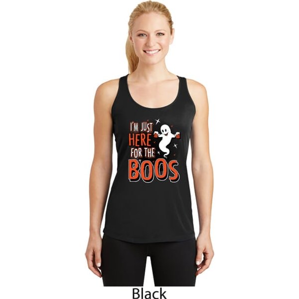 Ladies Halloween I'm Here for the Boos Dry Wicking Racerback