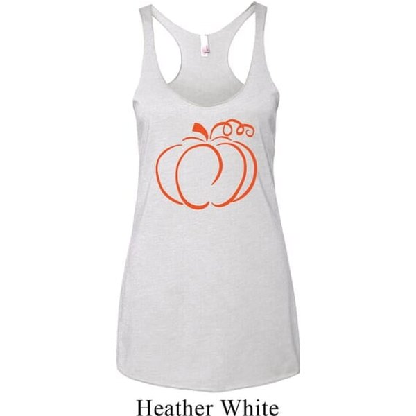 Ladies Halloween Pumpkin Sketch Tri Blend Racerback