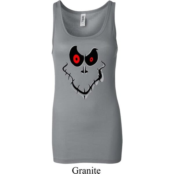 Ladies Halloween Tanktop Ghost Face Longer Length Tank Top