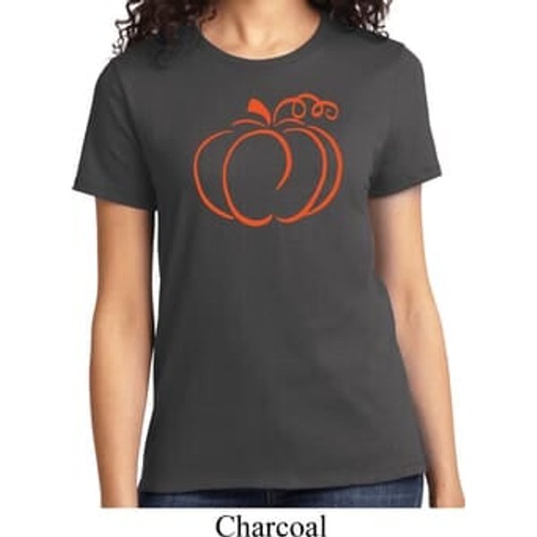 Ladies Halloween Tee Pumpkin Sketch T-shirt
