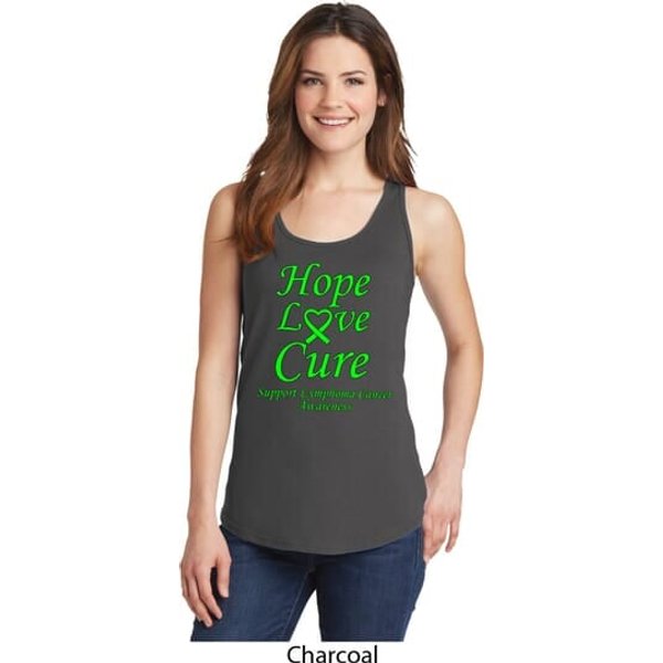 Ladies Lymphoma Cancer Hope Love Cure Tank Top