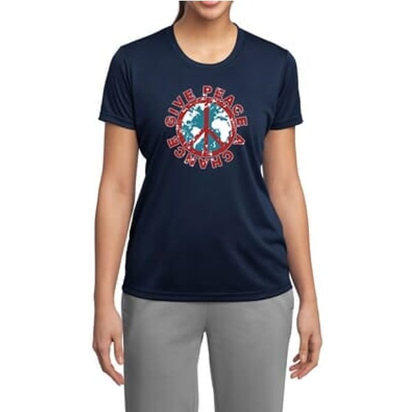 Ladies Peace Shirt Give Peace a Chance Moisture Wicking Tee T-Shirt