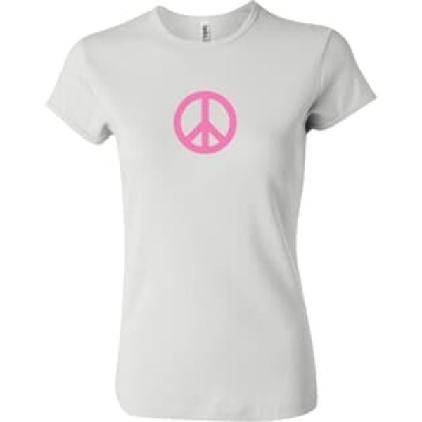 Ladies Peace Shirt Pink Peace Crewneck Tee T-Shirt