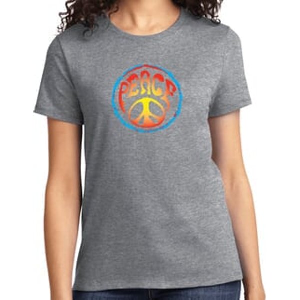 Ladies Peace Shirt Psychedelic Peace Tee T-Shirt