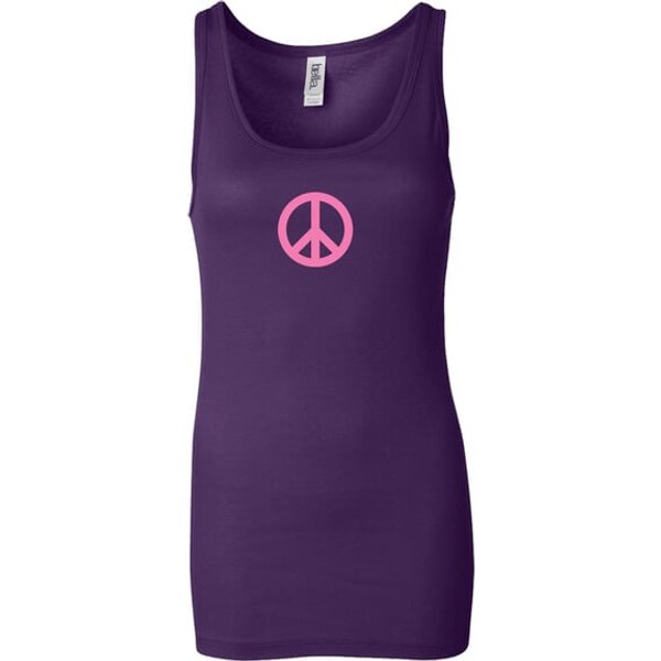 Ladies Peace Tanktop Pink Peace Longer Length Tank Top