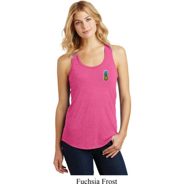 Ladies Pineapple Patch Pocket Print Racerback