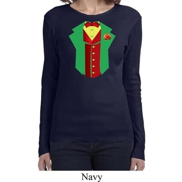 Ladies Rasta Vest Tuxedo Long Sleeve Shirt