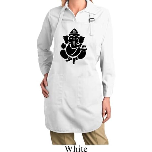 Ladies Shadow Ganesha Full Length Apron with Pockets