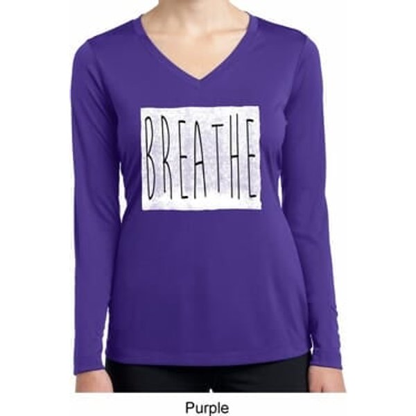 Ladies Shirt Breathe Dry Wicking Long Sleeve Tee