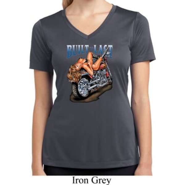 Ladies Shirt Built To Last Moisture Wicking V-neck Tee