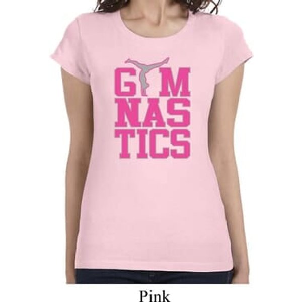 Ladies Shirt Gymnastics Text Longer Length Tee T-Shirt