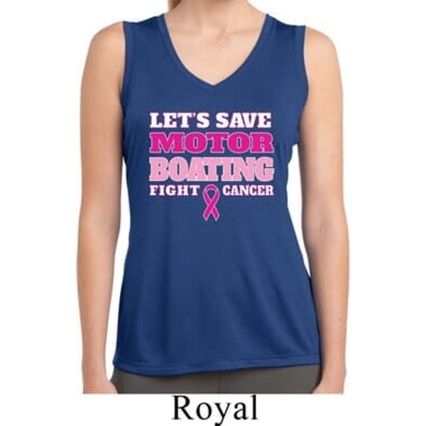 Ladies Shirt Motor Boating Sleeveless Moisture Wicking Tee T-Shirt