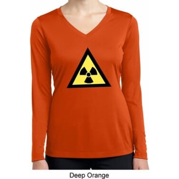 Ladies Shirt Radioactive Triangle Dry Wicking Long Sleeve Tee T-Shirt