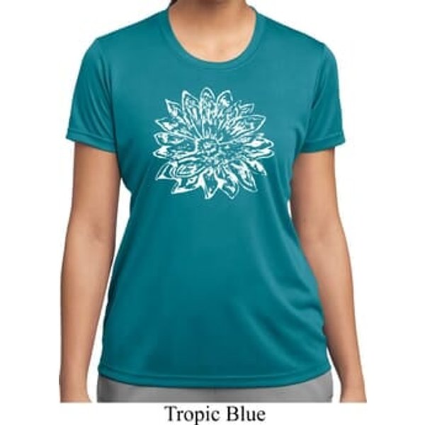 Ladies Shirt Sketch Lotus Moisture Wicking Tee T-Shirt