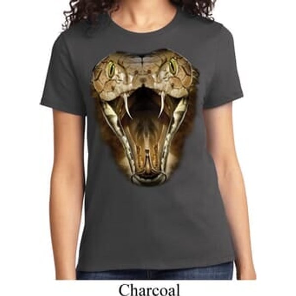 Ladies Snake Shirt Big Cobra Snake Face Tee T-Shirt