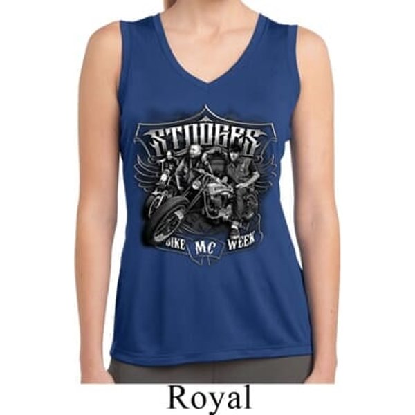 Ladies Stooges Bike Week Sleeveless Moisture Wicking Tee T-Shirt