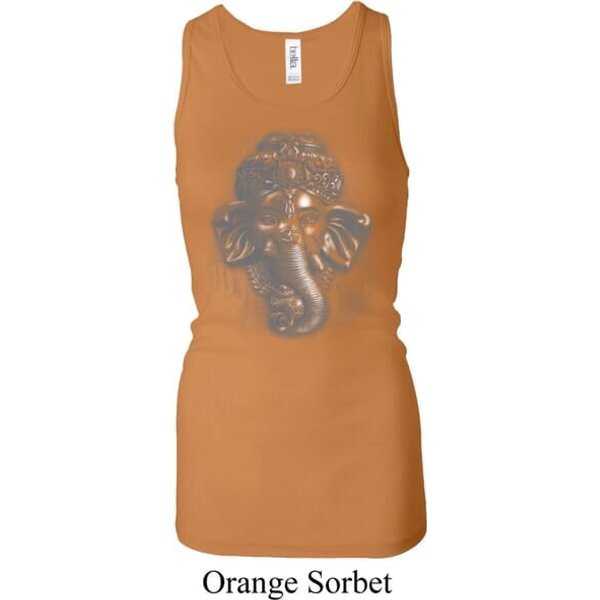 Ladies Tanktop 3D Ganesha Lights Longer Length Racerback Tank Top