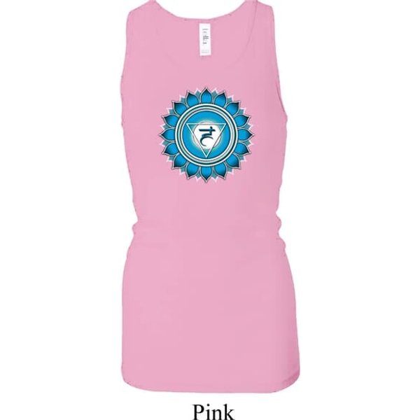 Ladies Tanktop Blue Vishuddha Longer Length Racerback Tank Top