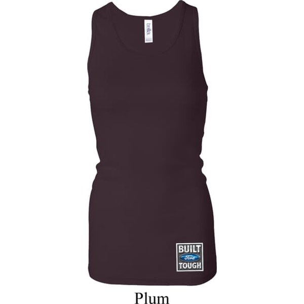 Ladies Tanktop Built Ford Bottom Print Longer Length Racerback Tank