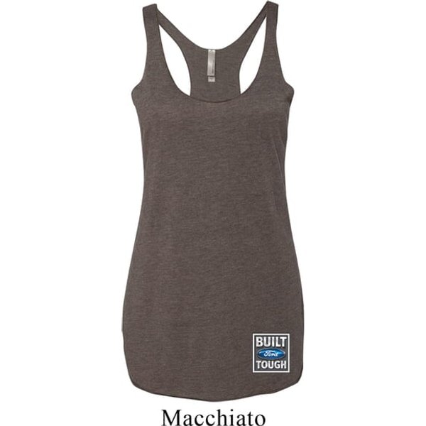 Ladies Tanktop Built Ford Tough Bottom Print Tri Blend Racerback Tank